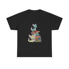 Book Dragon T-Shirt — Cute Book Stack Dragons Reading Tee