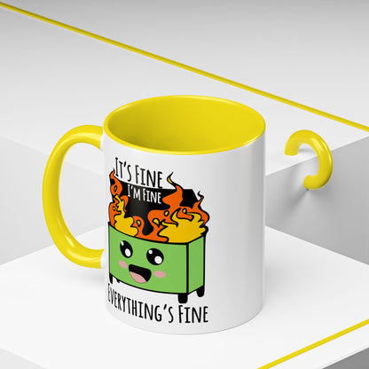 It's fine, I'm fine, Everything's Fine - Accent Coffee Mug (11, 15oz)