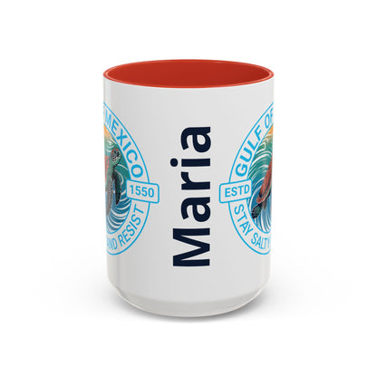 Customizable Gulf of Mexico Turtle Coffee Mug — "Stay Salty and Resist" Accent Ceramic Mug