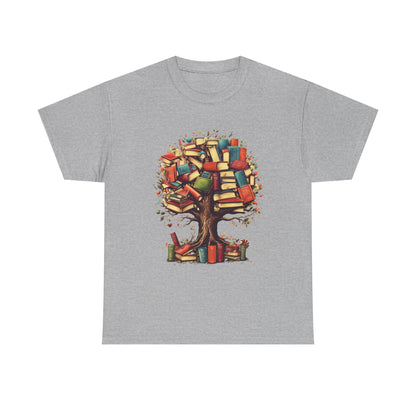 Book Tree T-Shirt – Literary Tree of Books Graphic Tee for Book Lovers