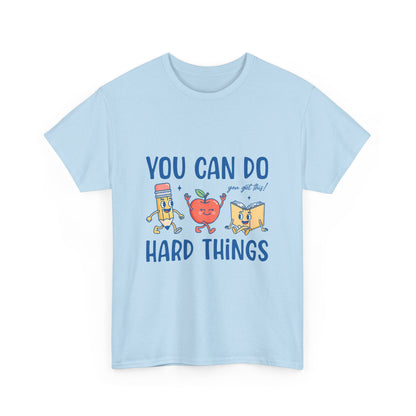 "You Can Do Hard Things" Back to  School Tee with Cute Characters
