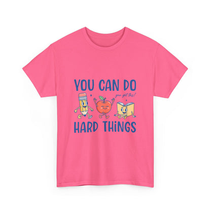 "You Can Do Hard Things" Back to  School Tee with Cute Characters
