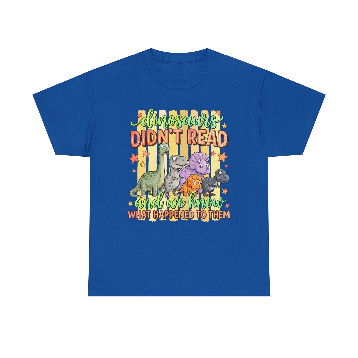Dinosaur T‑Shirt — "Dinosaurs Didn't Read" Cute Retro Dino Graphic Tee