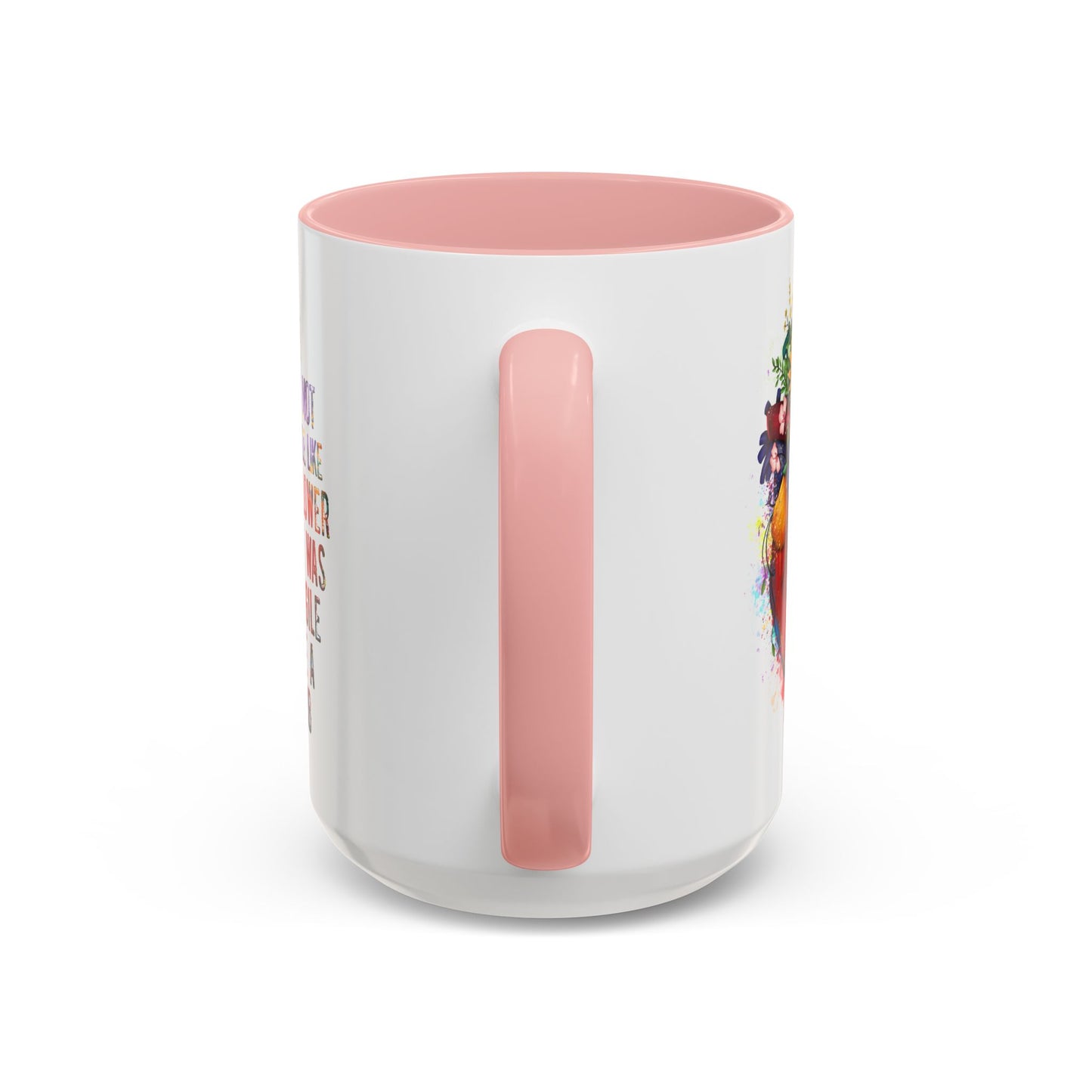 Customizable Accent Coffee Mug — "She Was Not Fragile Like a Flower, She Was Fragile Like a Bomb" Colorful Heart Floral Design (11/15 oz)