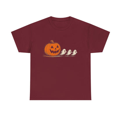 Halloween Pumpkin & Ghost Tee — Cute Jack-o'-Lantern with Ghost Friends