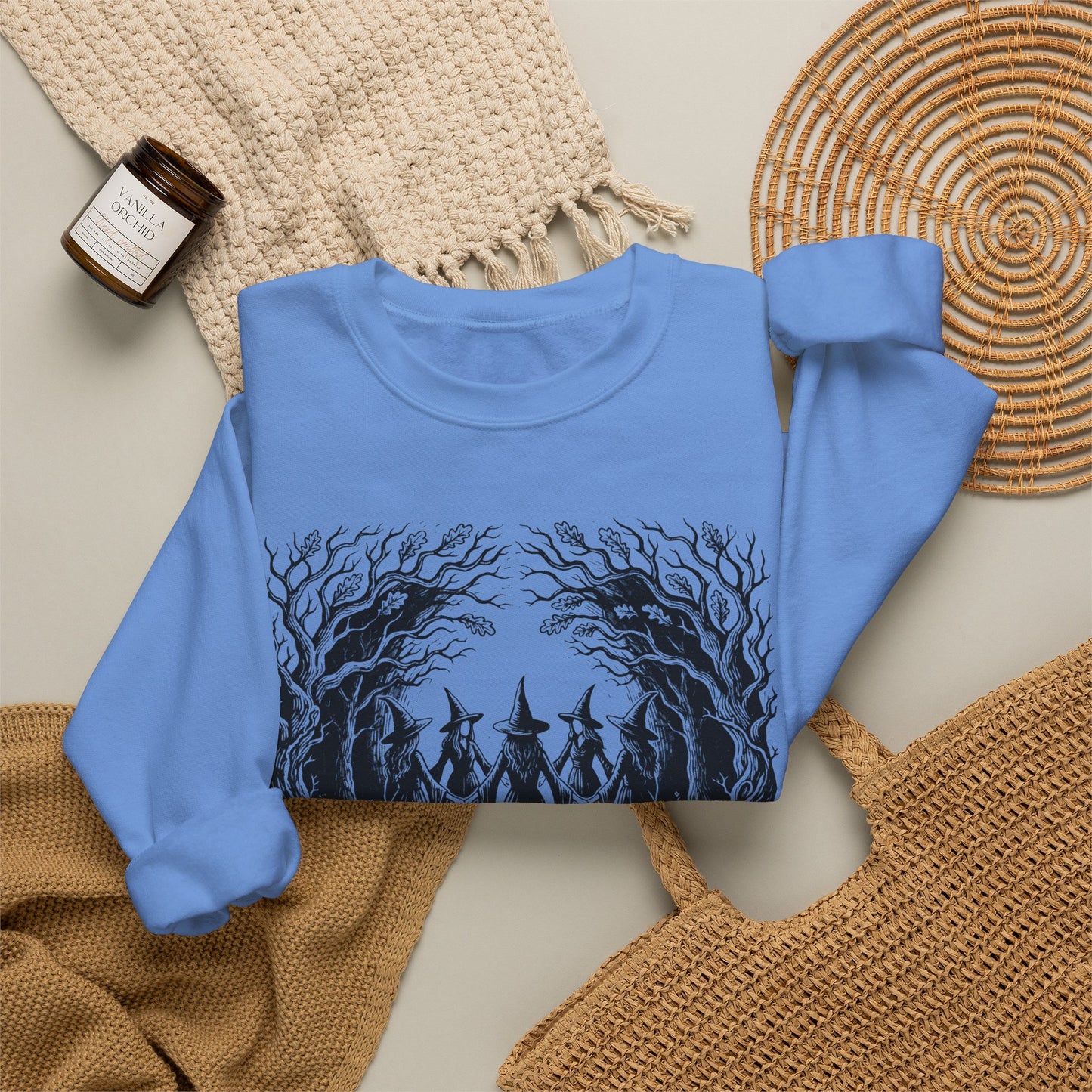 Witch Circle Crewneck Sweatshirt — "God Forbid Women Have Hobbies" Graphic