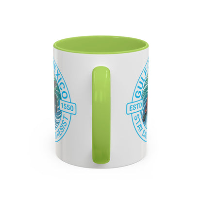 Customizable Gulf of Mexico Turtle Coffee Mug — "Stay Salty and Resist" Accent Ceramic Mug