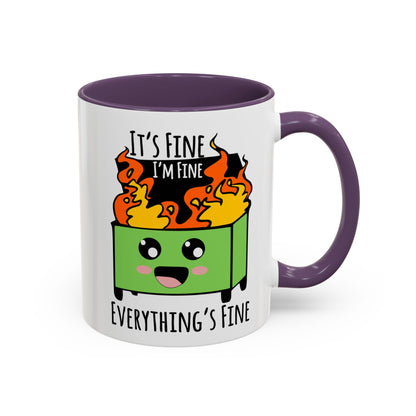 It's fine, I'm fine, Everything's Fine - Accent Coffee Mug (11, 15oz)