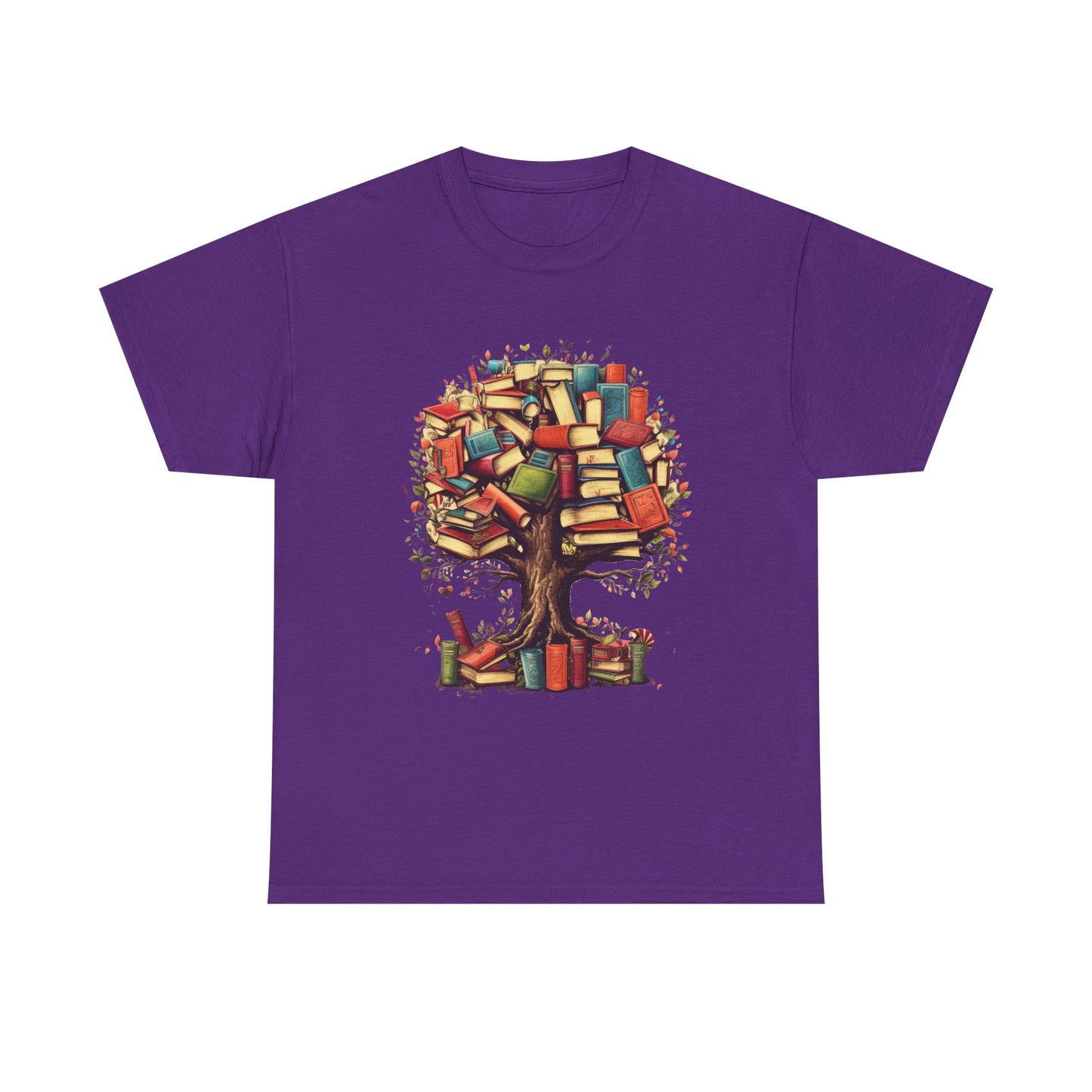 Book Tree T-Shirt – Literary Tree of Books Graphic Tee for Book Lovers