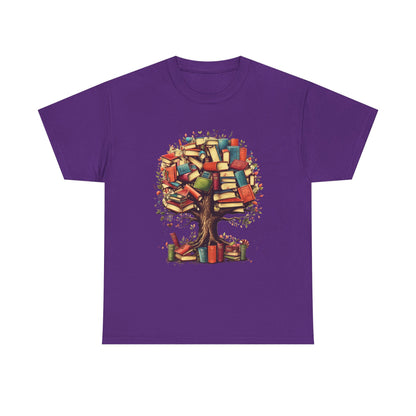 Book Tree T-Shirt – Literary Tree of Books Graphic Tee for Book Lovers
