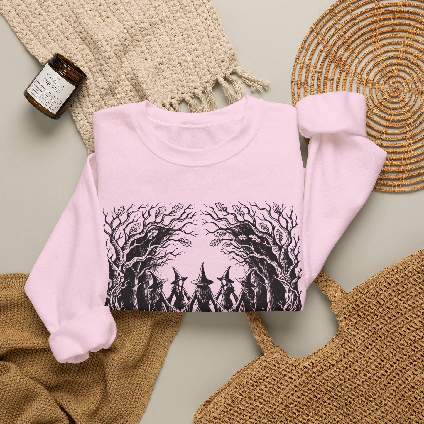 Witch Circle Crewneck Sweatshirt — "God Forbid Women Have Hobbies" Graphic