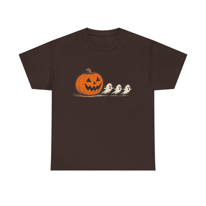 Halloween Pumpkin & Ghost Tee — Cute Jack-o'-Lantern with Ghost Friends