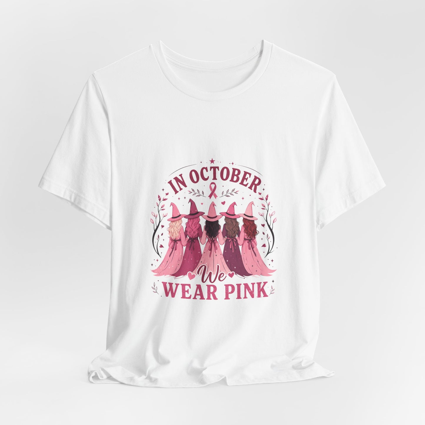Breast Cancer Awareness Tee — "In October We Wear Pink" Short Sleeve Shirt