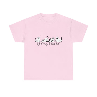 Spooky Season Cat Tee — Cute Ghost Cats "spooky season" Halloween Shirt