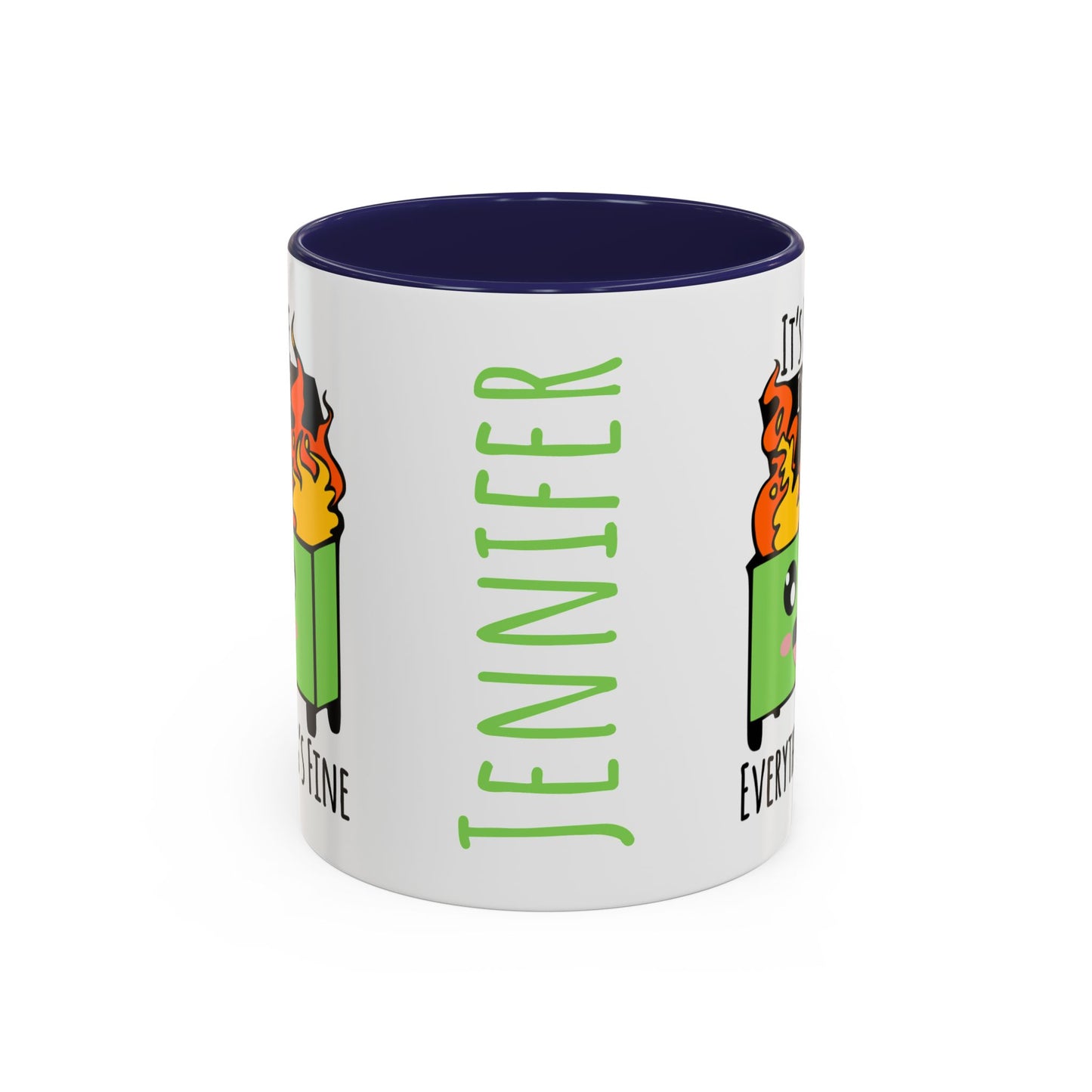 Customizable It's fine, I'm fine, Everything's Fine - Accent Coffee Mug (11, 15oz)