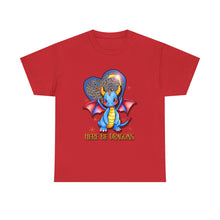 Dragon Heart T‑Shirt — Cute Blue Dragon 'Here Be Dragons' Tee