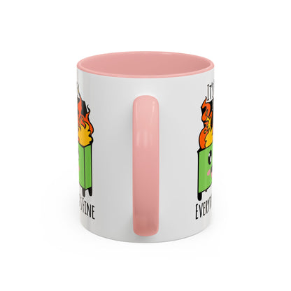 Customizable It's fine, I'm fine, Everything's Fine - Accent Coffee Mug (11, 15oz)