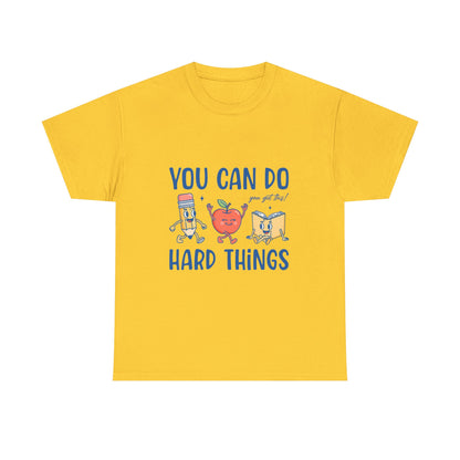 "You Can Do Hard Things" Back to  School Tee with Cute Characters