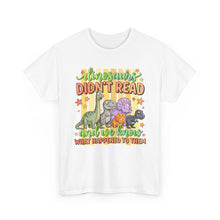Dinosaur T‑Shirt — "Dinosaurs Didn't Read" Cute Retro Dino Graphic Tee