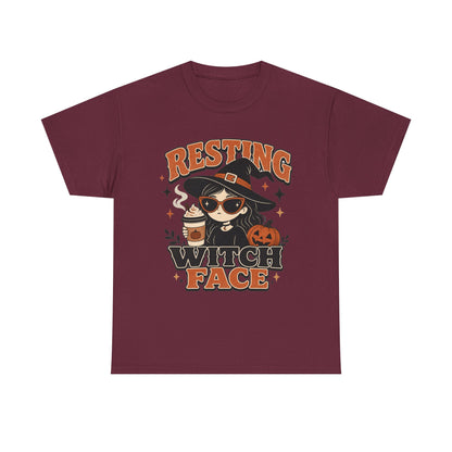 Resting Witch Face T-Shirt – Cute Halloween Witch Coffee Tee