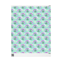 Mint Swirl Castle and Rainbow Wrapping Paper Roll — Iridescent Confetti Gift Wrap for Birthdays & Holidays