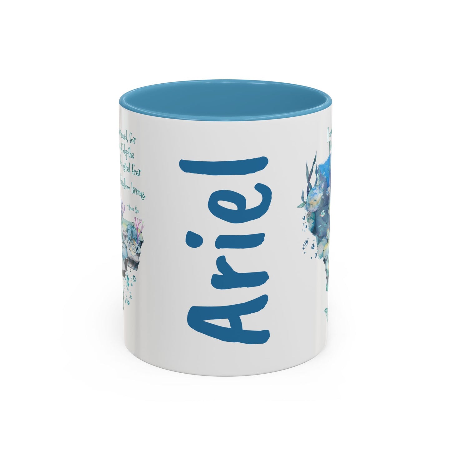 Customizable Mermaid Quote Accent Coffee Mug — Inspirational Ocean Art 11/15oz