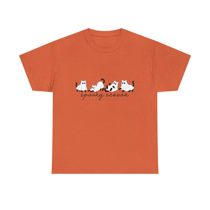 Spooky Season Cat Tee — Cute Ghost Cats "spooky season" Halloween Shirt