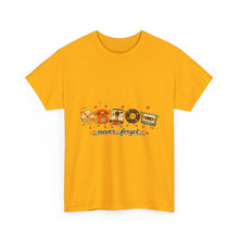 Retro Music Tee — "Never Forget" Vinyl, Cassette & CD Throwback Shirt