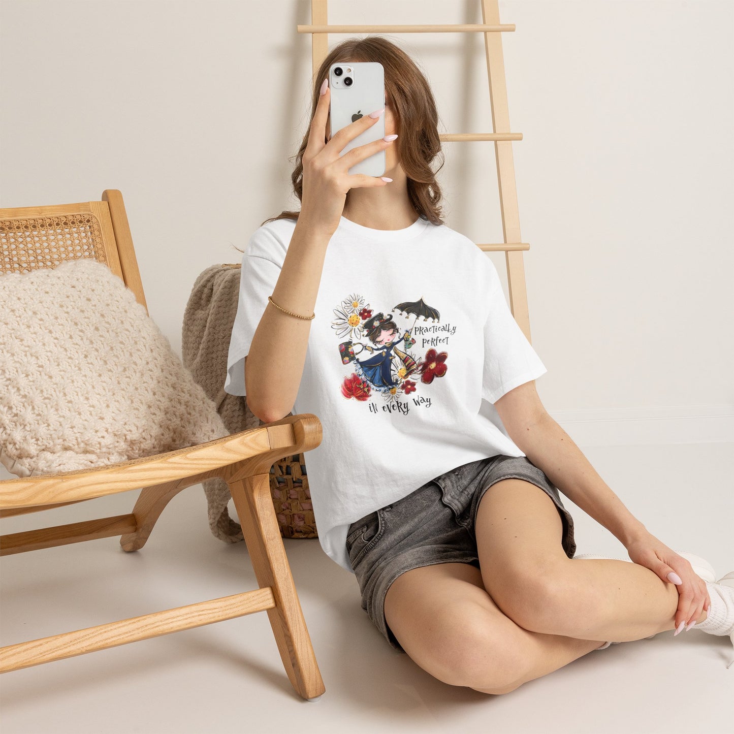 T-Shirt — 'Practically Perfect In Every Way' Floral Tee