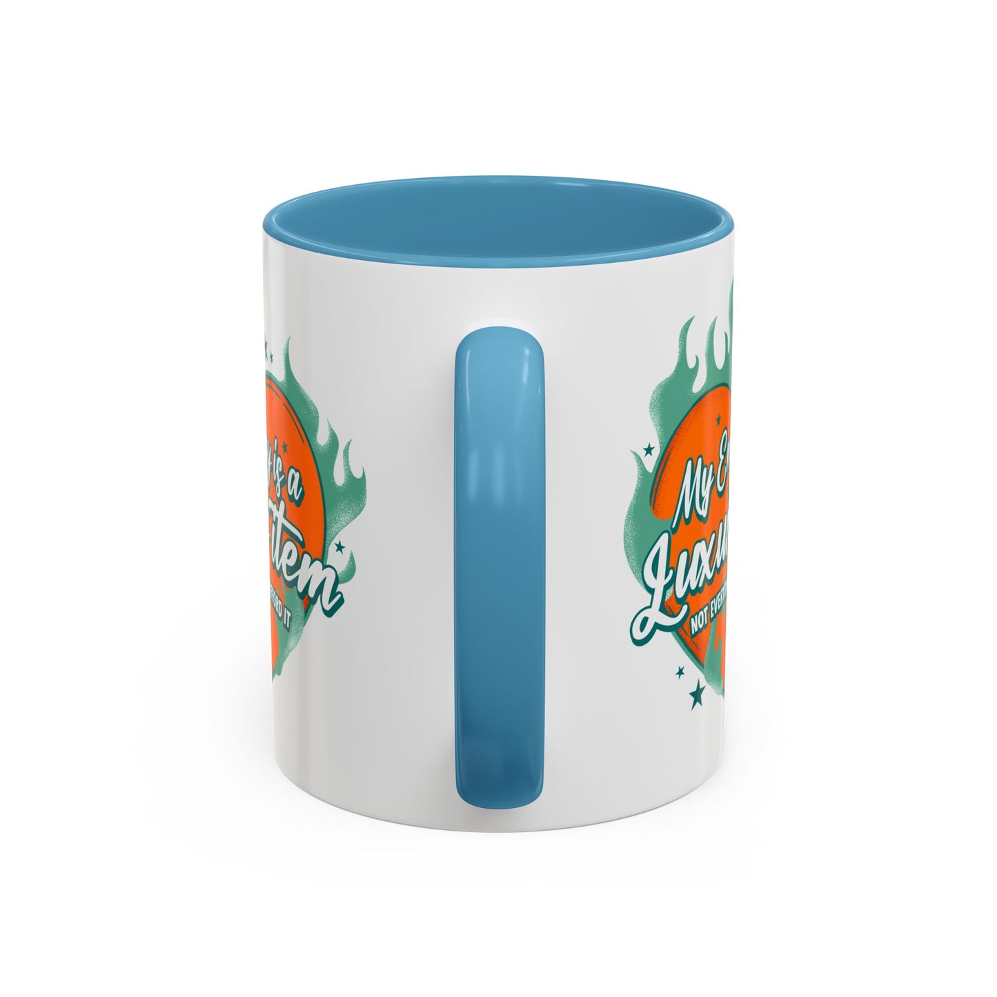 Customizable Accent Coffee Mug — "My Energy Is a Luxury Item" Heart Design