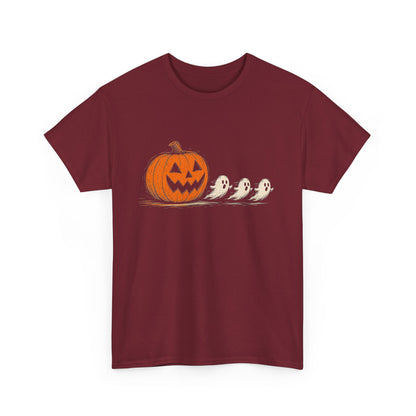 Halloween Pumpkin & Ghost Tee — Cute Jack-o'-Lantern with Ghost Friends