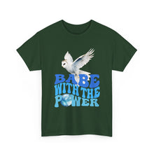 Babe With the Power Graphic Tee — Retro Blue Psychedelic Owl Design