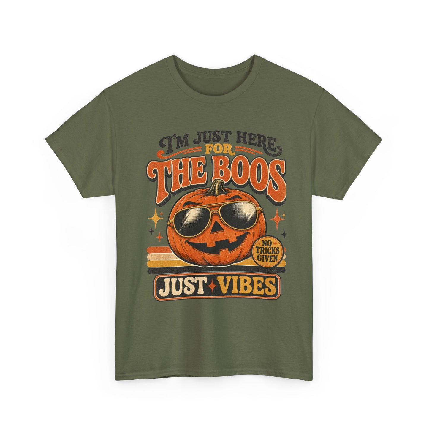 Halloween Pumpkin Tee — "I’m Just Here for the Boos" Retro Vibes