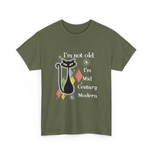 Mid Century Modern Cat T-Shirt — “I’m Not Old, I’m Mid Century Modern” Retro Graphic Tee