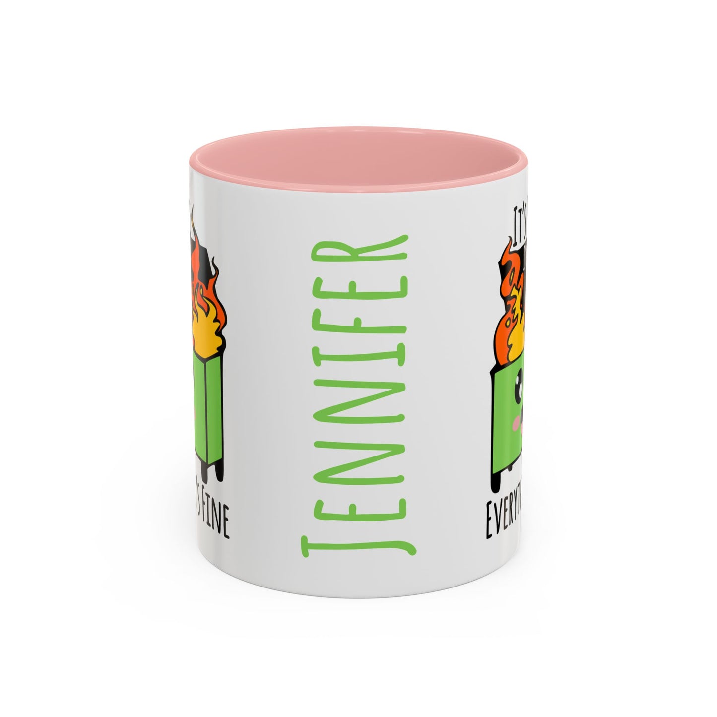 Customizable It's fine, I'm fine, Everything's Fine - Accent Coffee Mug (11, 15oz)