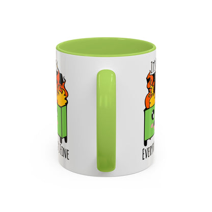 Customizable It's fine, I'm fine, Everything's Fine - Accent Coffee Mug (11, 15oz)