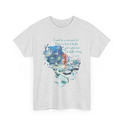 Mermaid Quote T-Shirt — 'I Must Be a Mermaid' Watercolor Tee  - Light colors
