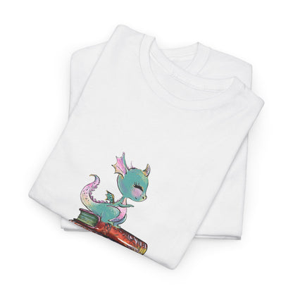 Book Dragon T-Shirt — Cute Book Stack Dragons Reading Tee