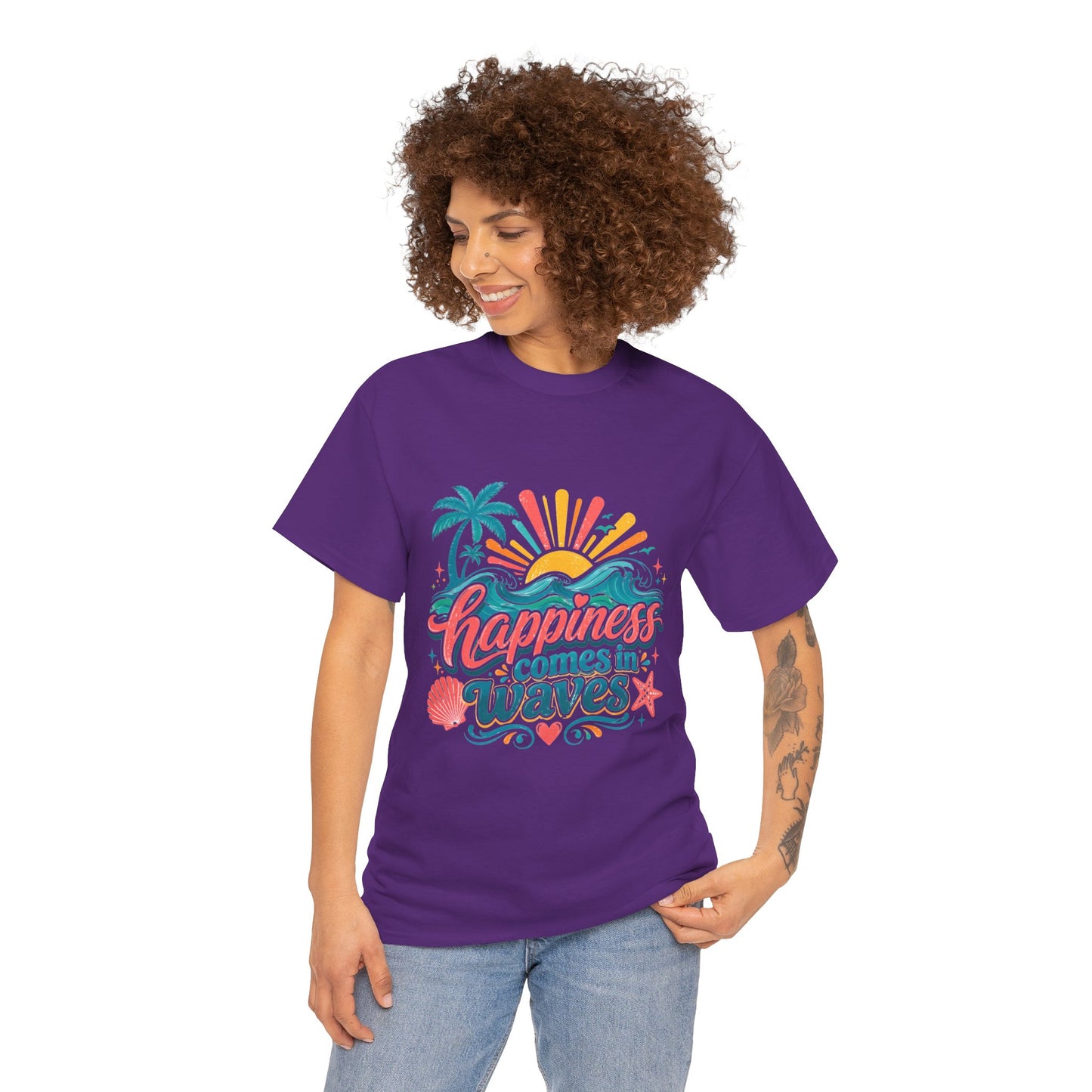 Happiness Comes in Waves T-Shirt — Beachy Summer Graphic Tee