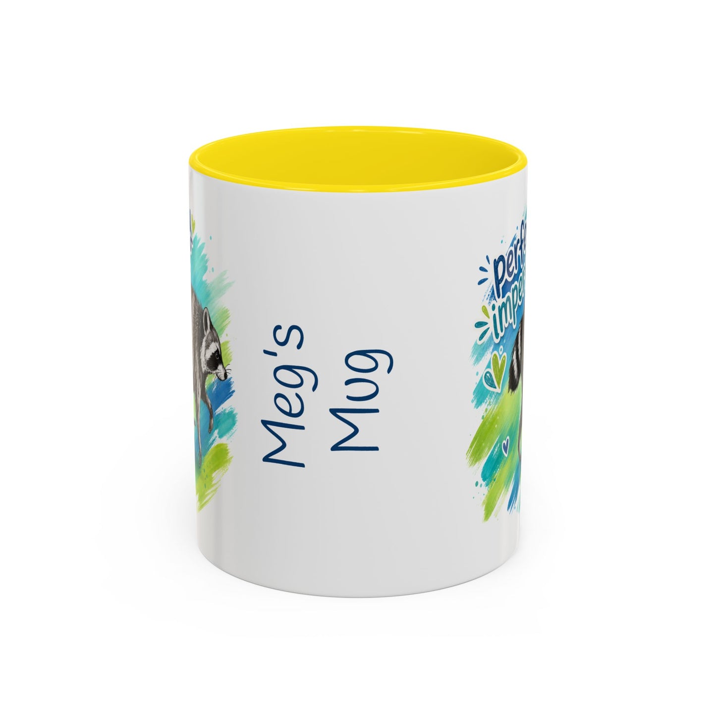 Perfectly Imperfect Raccoon Accent Coffee Mug (Personalizable) - 11/15oz