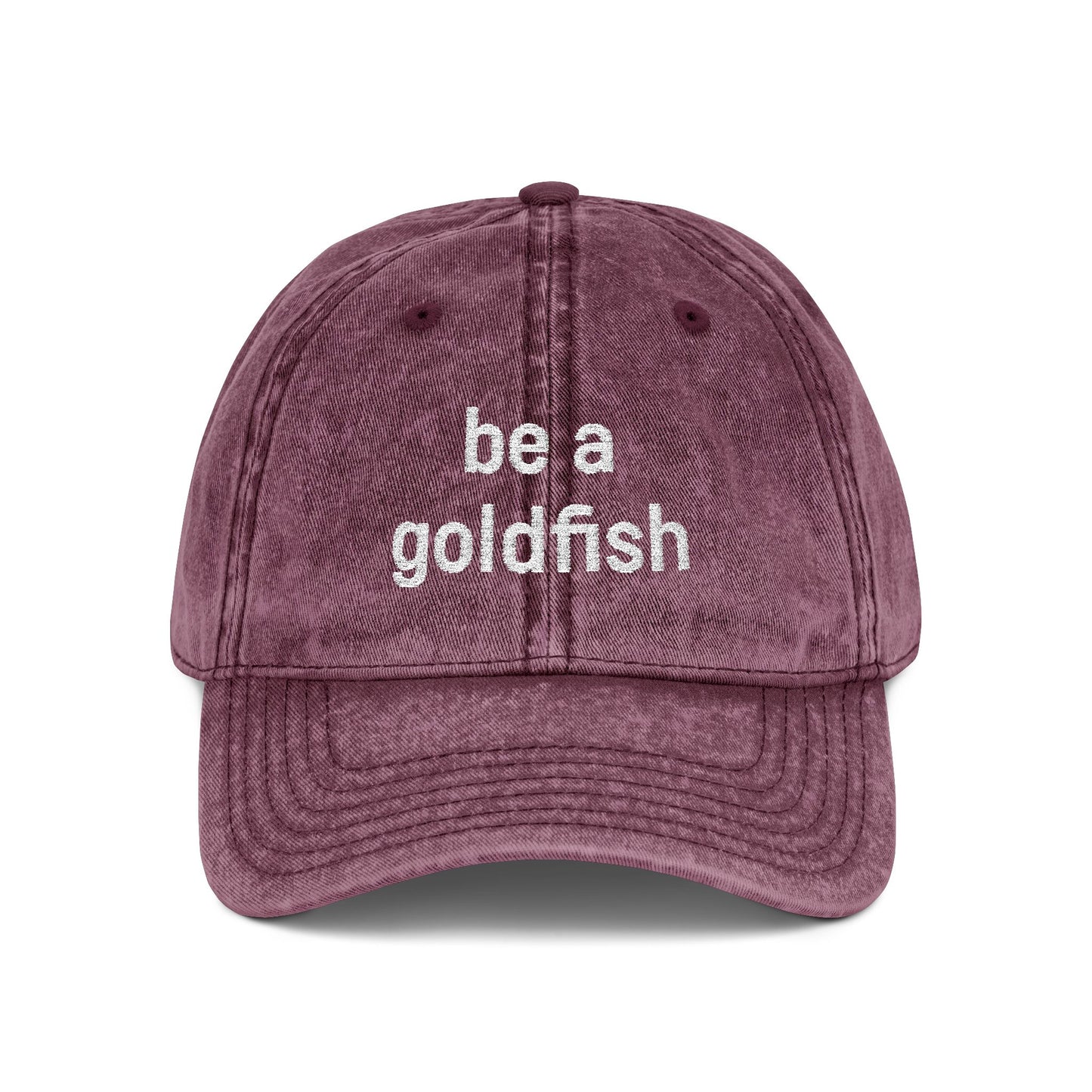 Embroidered Vintage Cap — "be a goldfish"