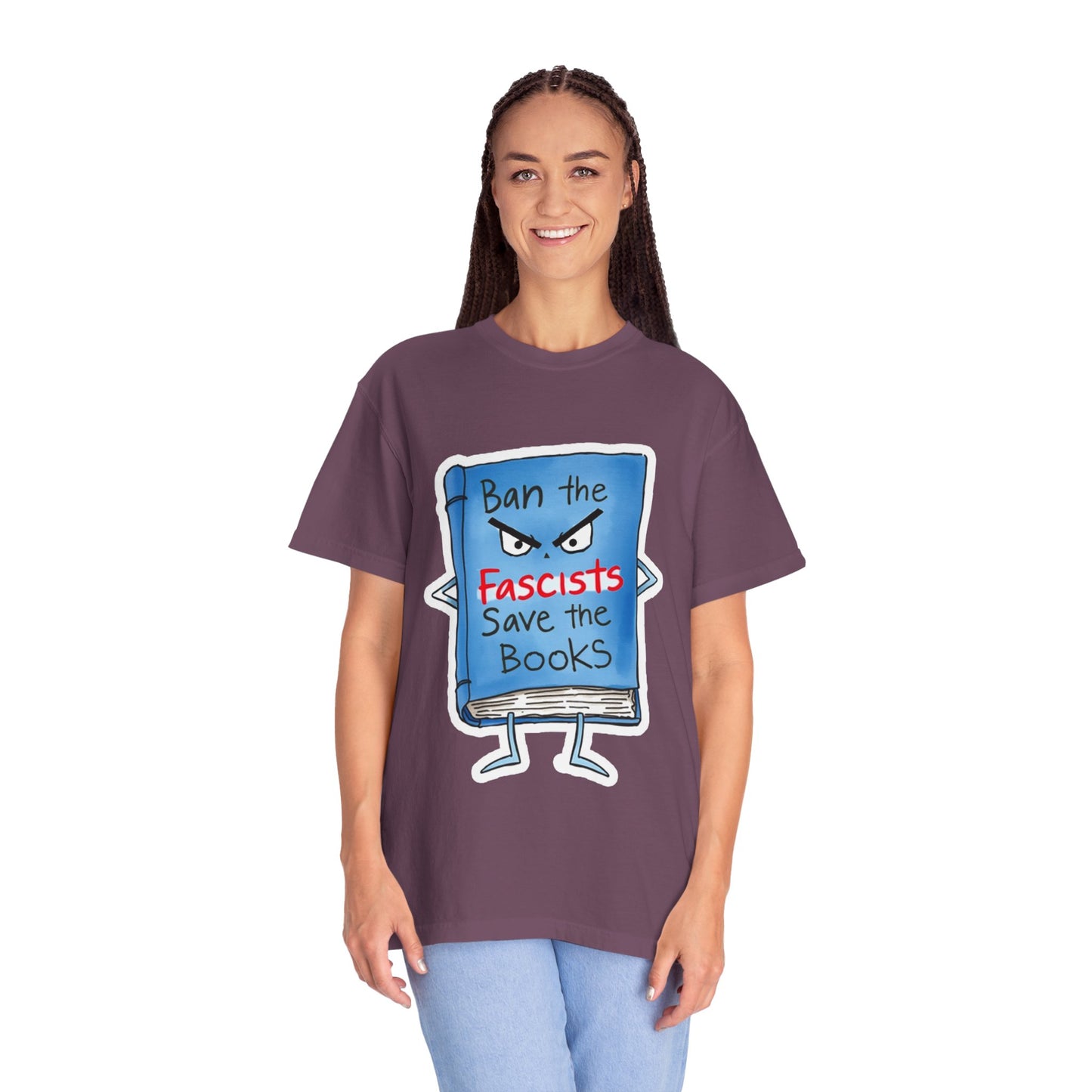 T-Shirt — "Ban the Fascists, Save the Books" Graphic Tee