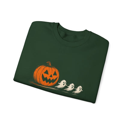 Halloween Pumpkin & Ghosts Crewneck Sweatshirt