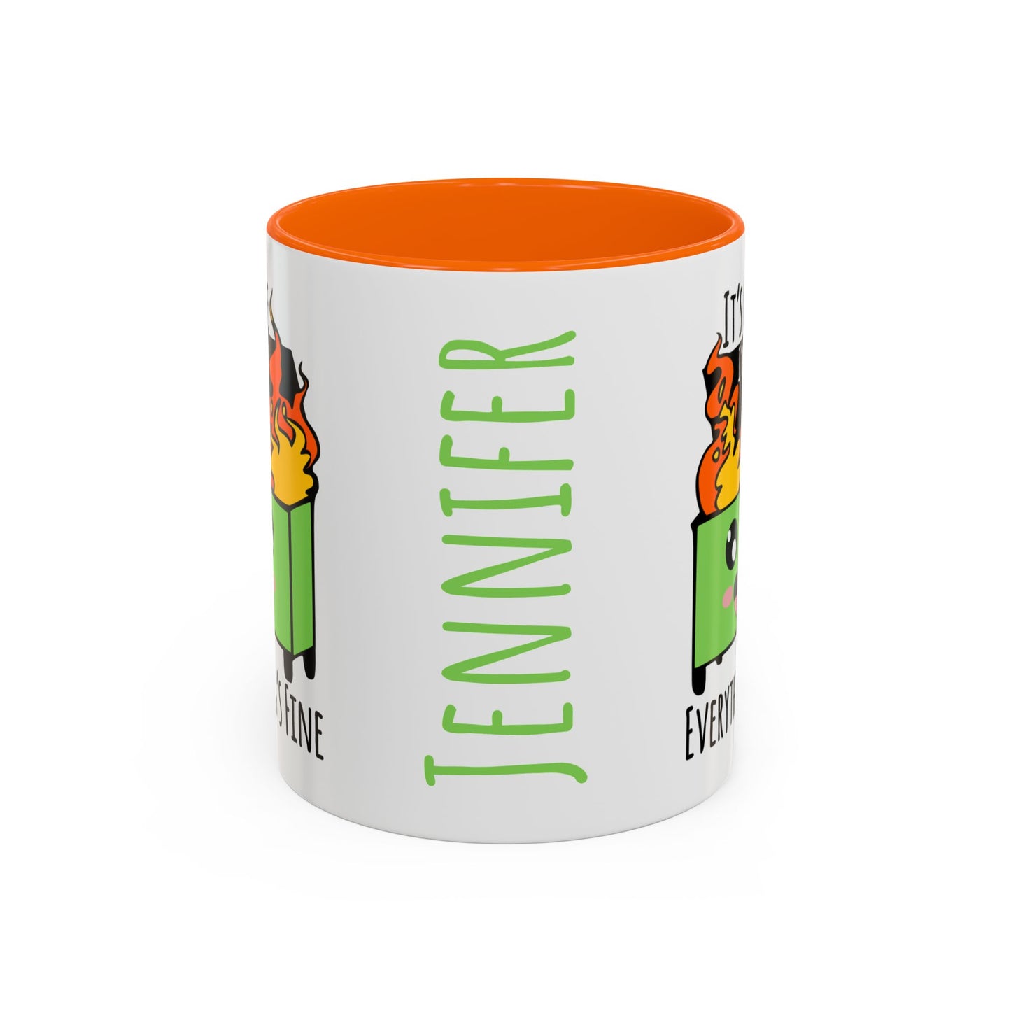 Customizable It's fine, I'm fine, Everything's Fine - Accent Coffee Mug (11, 15oz)