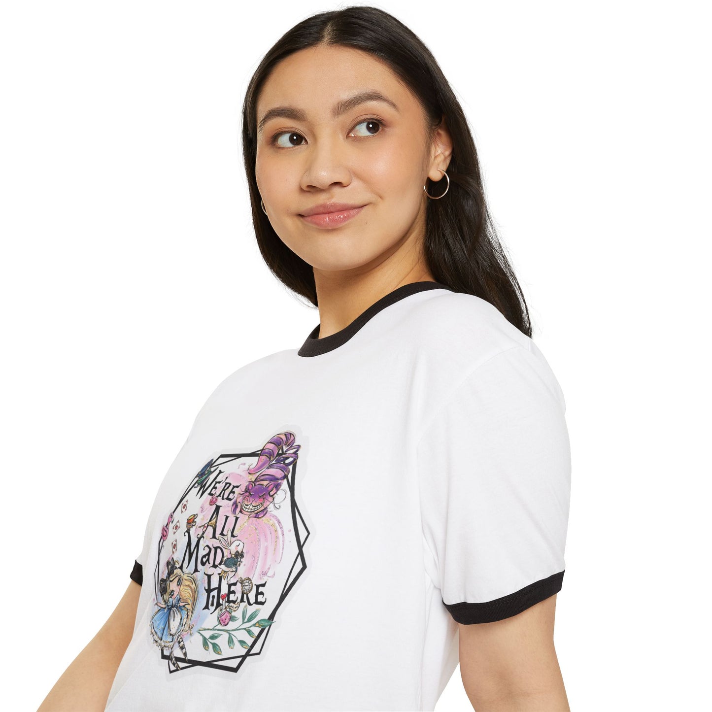 Alice in Wonderland "We're All Mad Here" Ringer T-Shirt