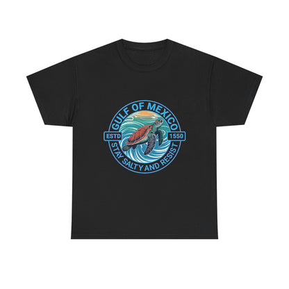 Gulf of Mexico Turtle Tee - "Stay Salty and Resist"  T-Shirt