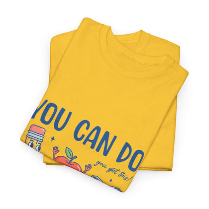 "You Can Do Hard Things" Back to  School Tee with Cute Characters