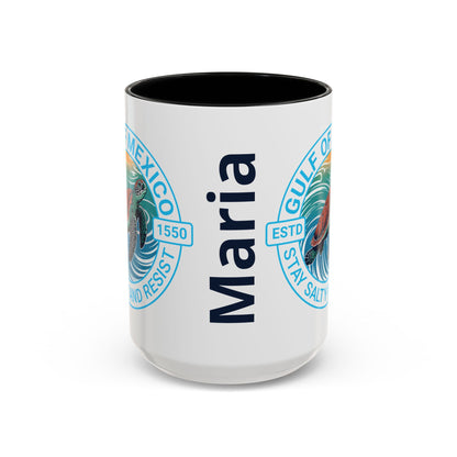 Customizable Gulf of Mexico Turtle Coffee Mug — "Stay Salty and Resist" Accent Ceramic Mug