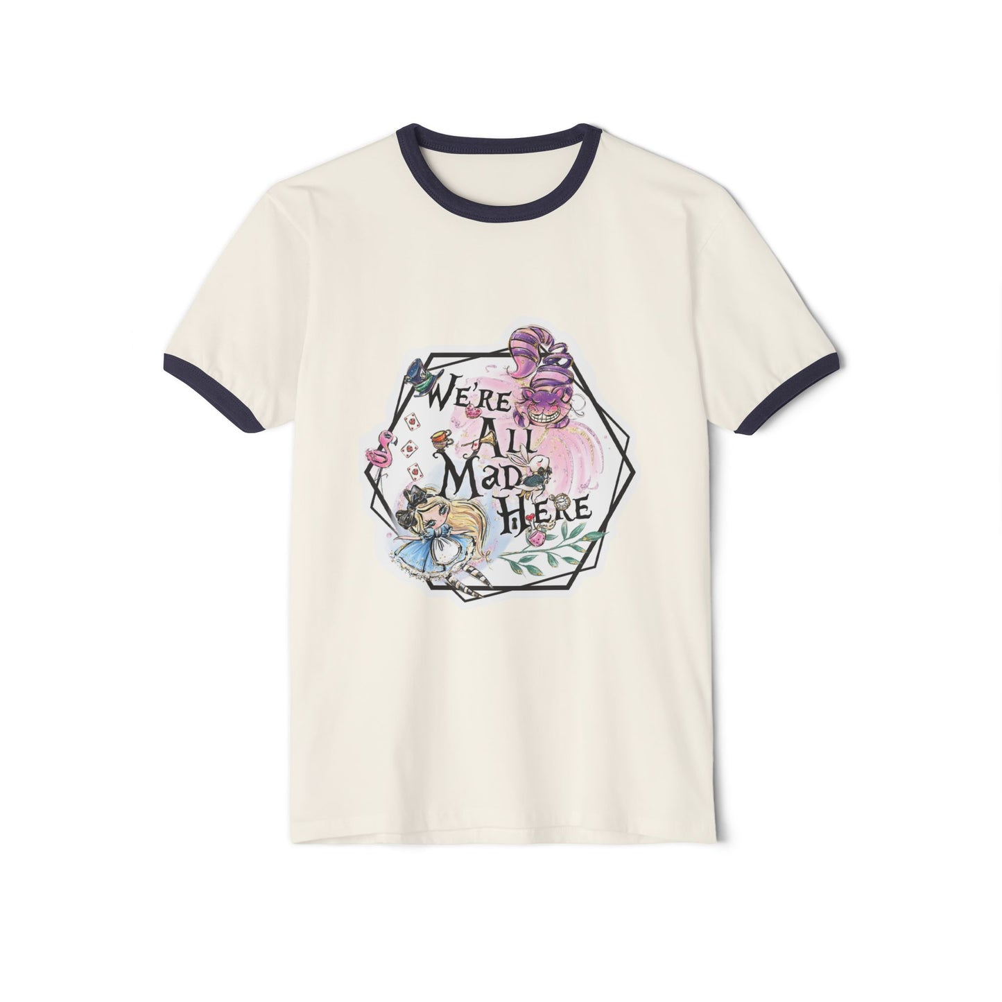 Alice in Wonderland "We're All Mad Here" Ringer T-Shirt