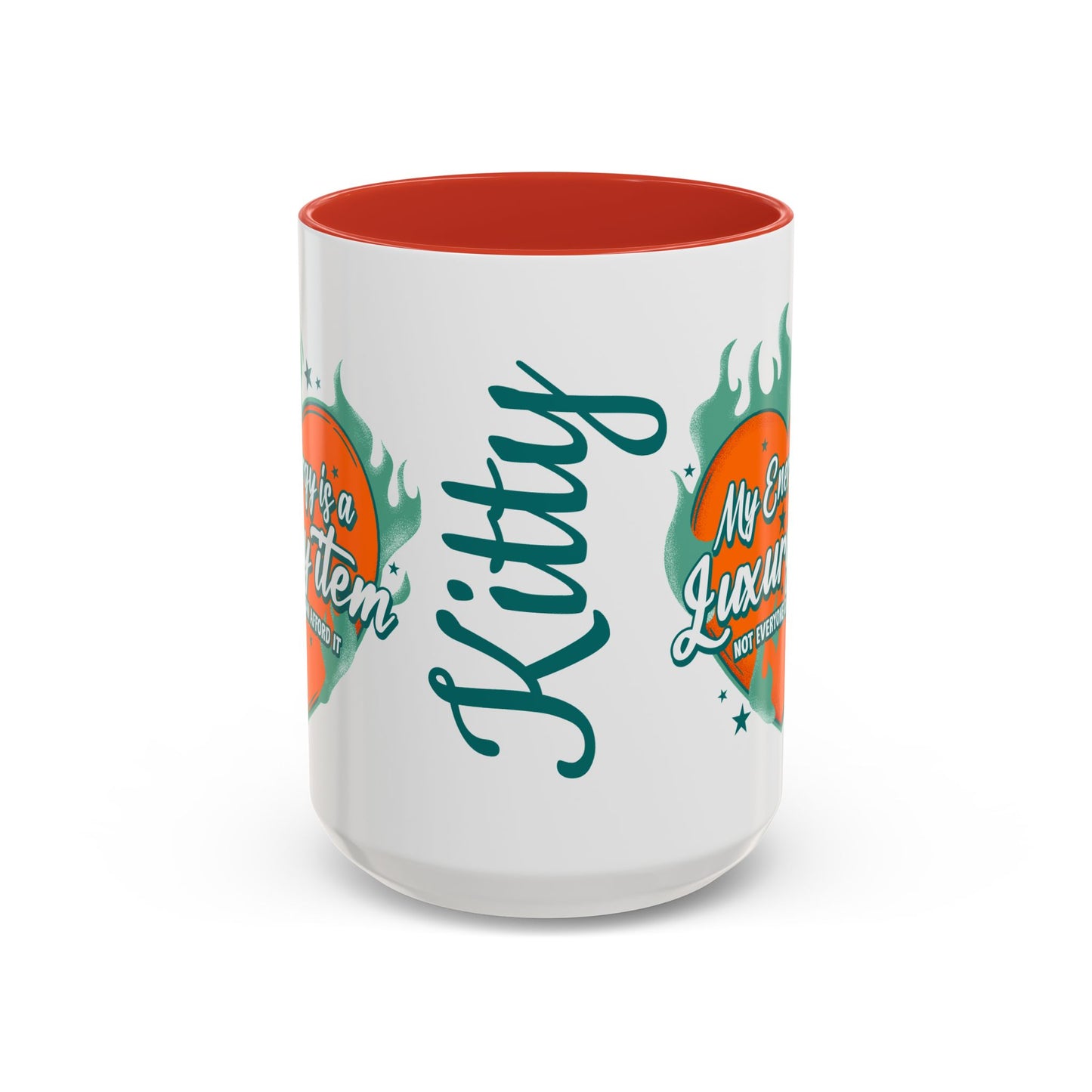 Accent Coffee Mug — "My Energy Is a Luxury Item" Heart Design